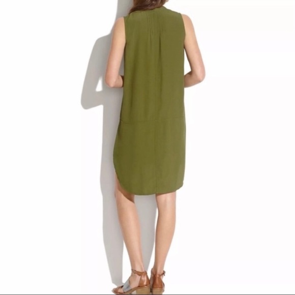 Madewell Fairsky Tunic Dress in Olive Green w Hi Lo Hems with MEASUREMENTS! XS - Picture 9 of 11